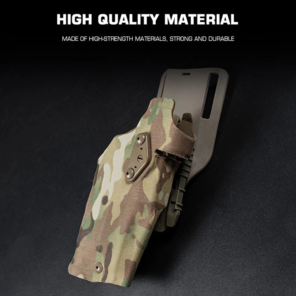 Фото Тактическая кобура для пистолета 6354DO для Glock 17 Gen4 G19 с фонарем X300/X300U, система быстрой фиксации QLS, адаптер крепления, накладка на бедро №4