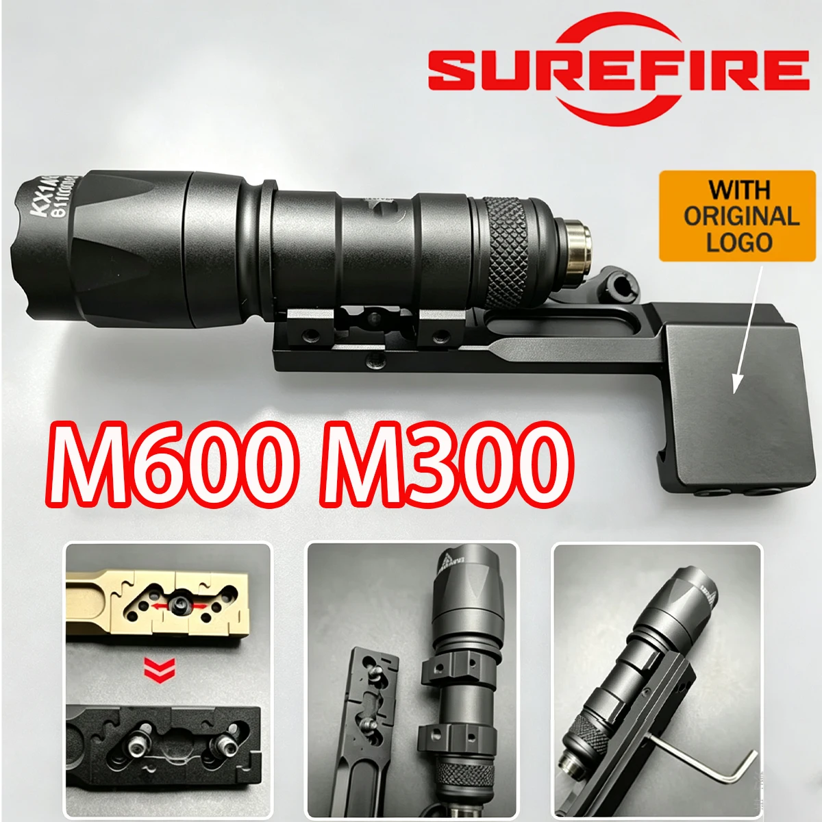 Фото Тактический фонарь SF M600 M600C M300 M300C LED для оружия, для страйкбола, винтовки, пистолета, охотничий фонарь, крепление на планку 20 мм. №1