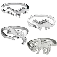 dinosaur open adjustable rings long necked dragon animal rings stegosaurus ring jewelry gift for women girls ring