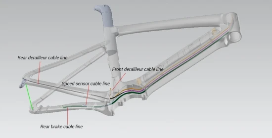 Фото Рама для электровелосипеда LCE21 Full Carbon Road Disc, из углеродного волокна, с креплением для дисковых тормозов, аксессуары для велосипедов, запчасти для шин, многофункциональная. №4