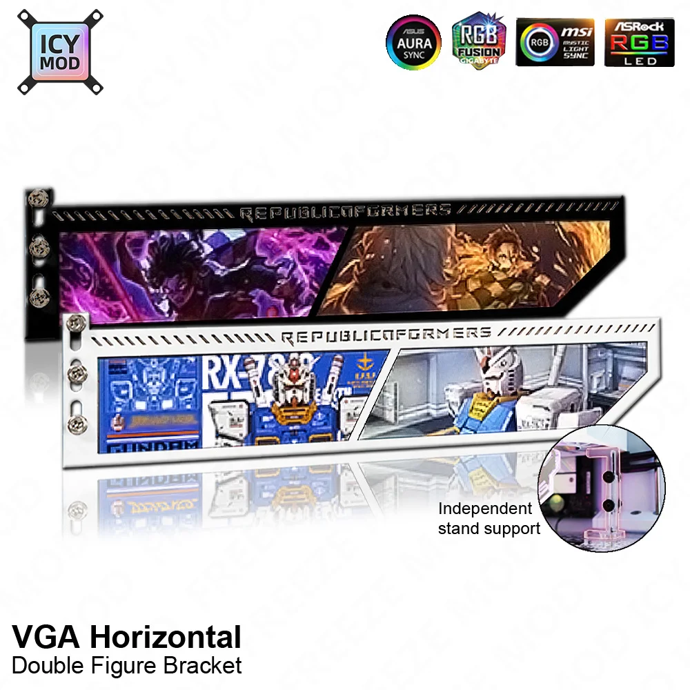 

Colorful GPU Bracket DIY Picture VGA Holder Any Photo Video Card Support Customize 5V/12V RGB AURA SYNC MOD Customizable Designs