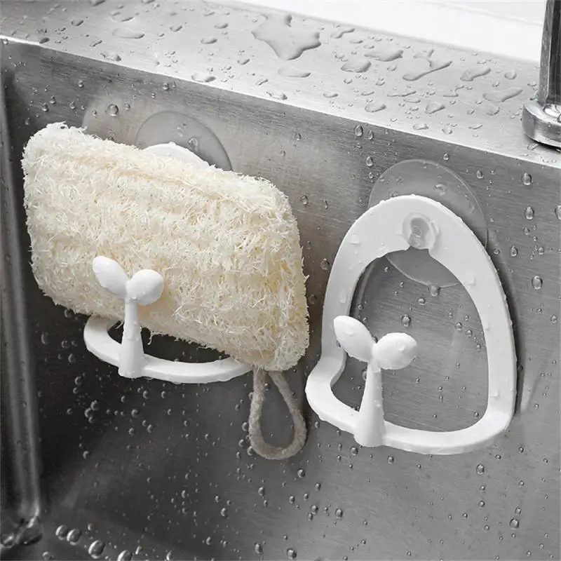 

Simple Delicate Sponge Storage Practical Plastic Suction Cup Cleaning Pad Non-toxic Tasteless Sink Drain Drying Rack Durable