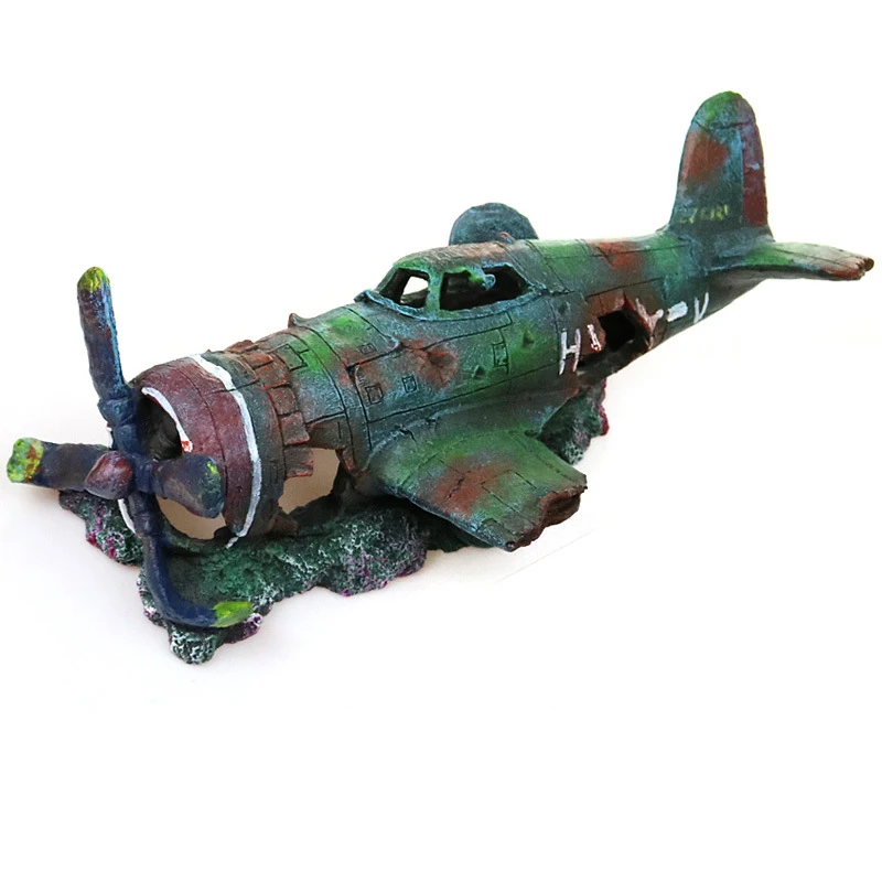 

Underwater Craft Wreckage Plane Water Tank Decoration Fighter Aquarium Battleplane Shelter Landscape Aircraft Ornament Hideout