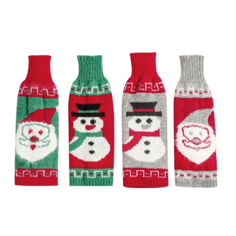 

Christmas Sweater Wine Bottle Cover Xmas Decoration for Home Hotel Restaurant