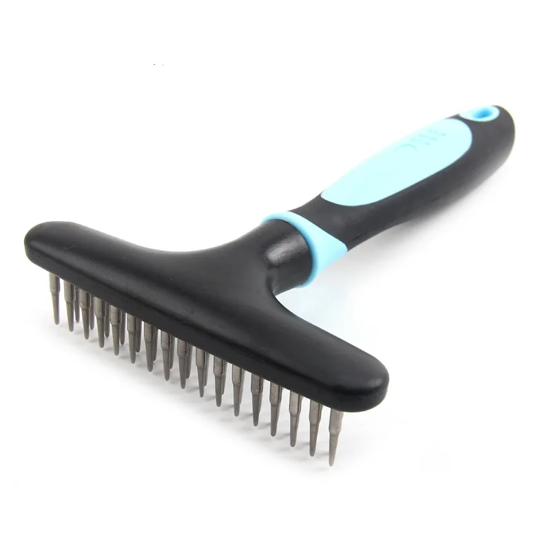 

Pet Grooming Comb Double Row Pins Undercoat Rake Large Medium Long-Haired Dog Knotted Comb Pet Shedding Tool For Cats And Dogs
