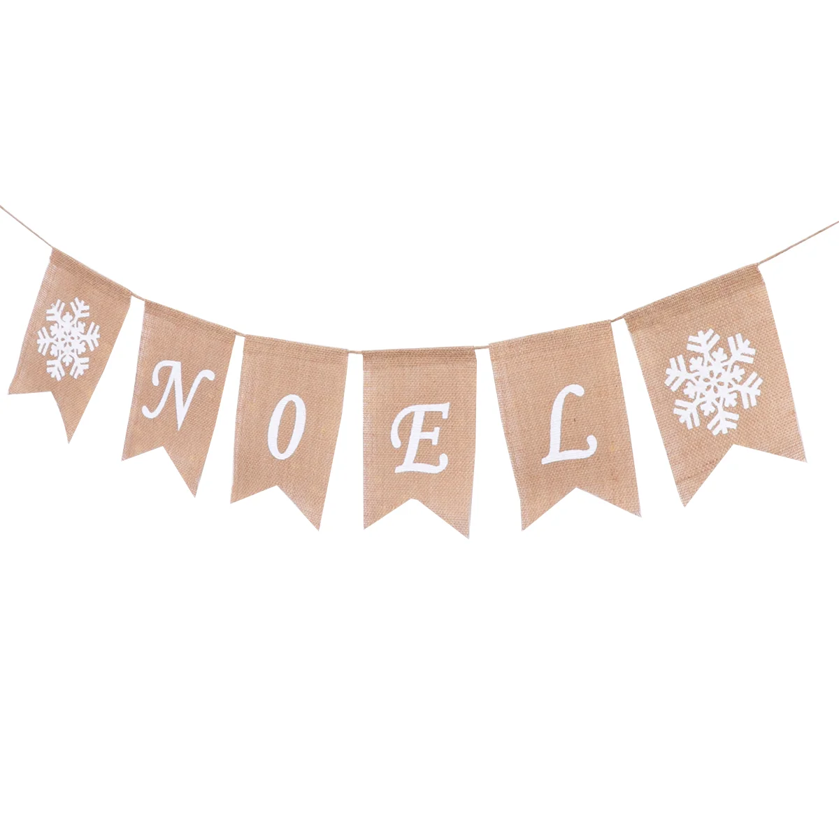 

Christmas Banner Bunting Garland Snowflake Burlap Hanging Noelparty Decorations Flags Merry Mantel Tree Kids Holiday Sign Fabric