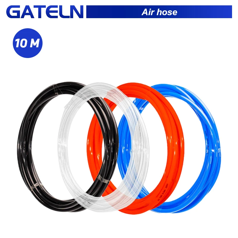 

10M Air Tubing Pneumatic Pipe Hose for compressor Tube Hose ID 8mmx5mm 6mm x 4mm 2.5mm 12x8mm Transparent Blue Red PU Air Gas pu