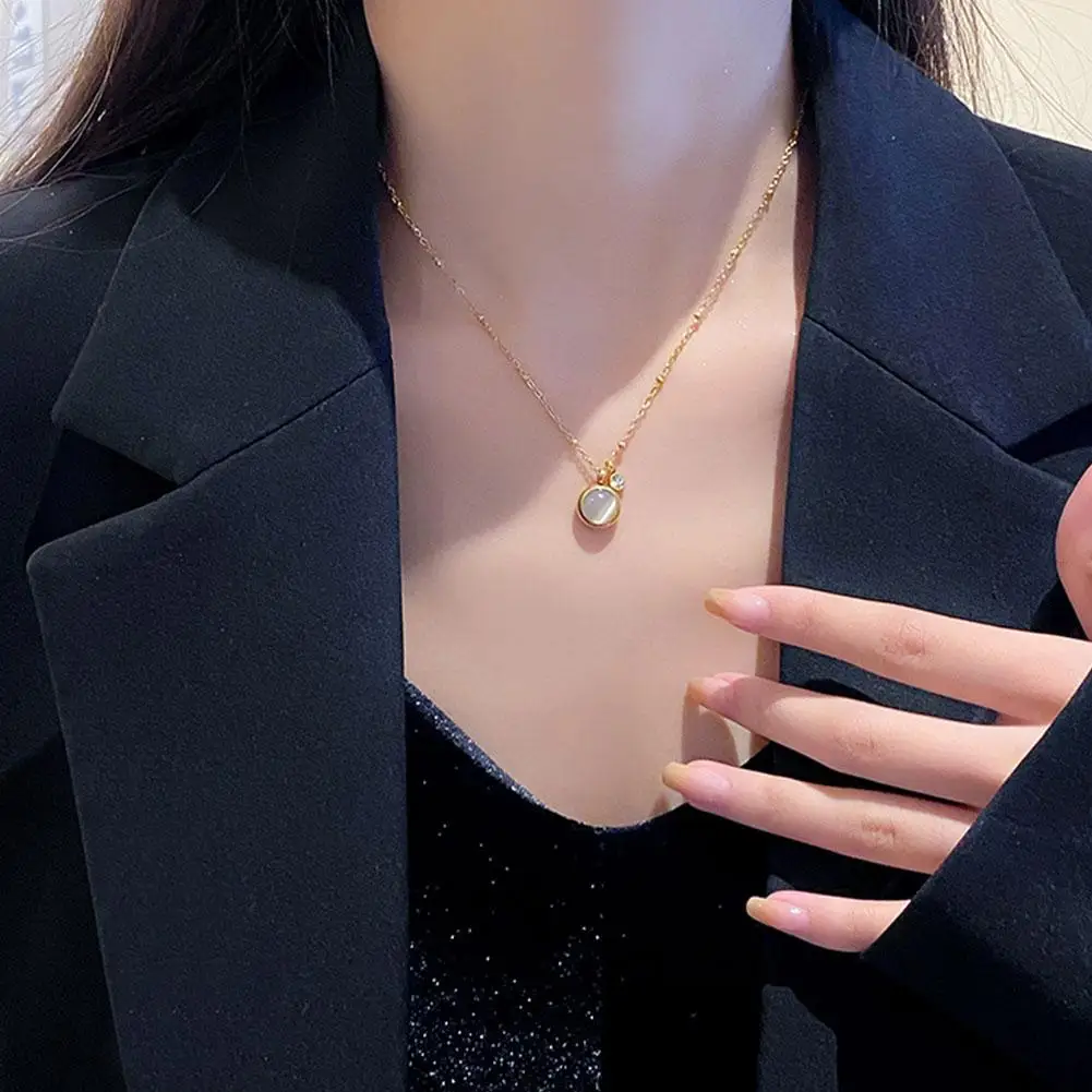 Женское Ожерелье из зеленого камня роскошная овальная подвеска Винтажное колье