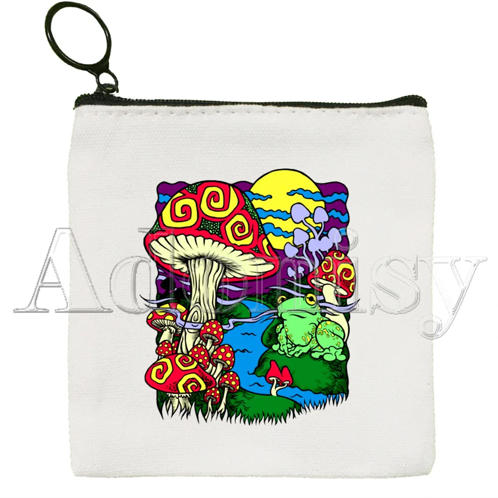 Mushroom Key Coin Purse Wallet for Teenager Cartoon Cute Card Bag