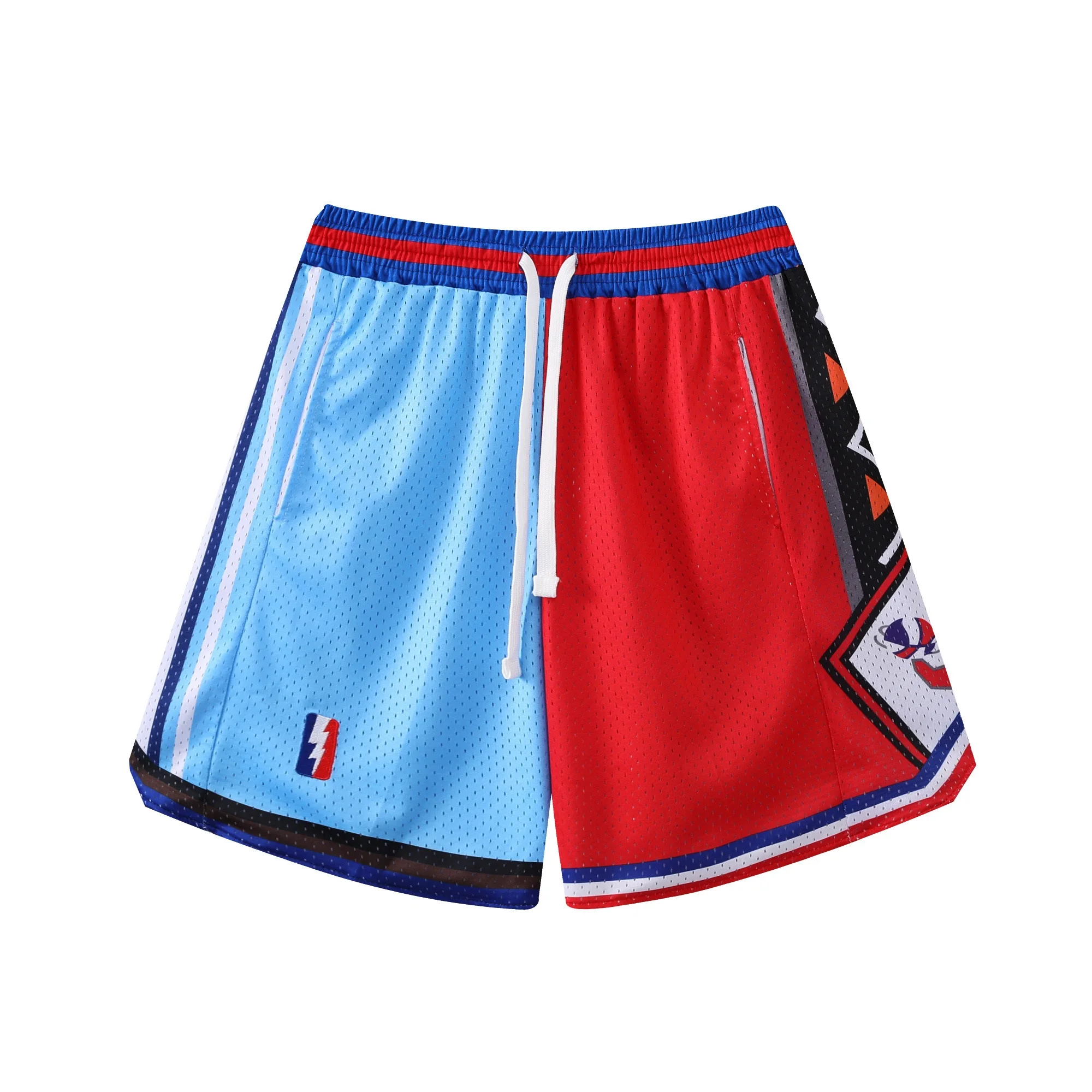 2023 New Basketball Shorts Outdoor Sports Fitness Beach Pants Spliced Printed Elastic Drawstring Waistband Training Ventilation