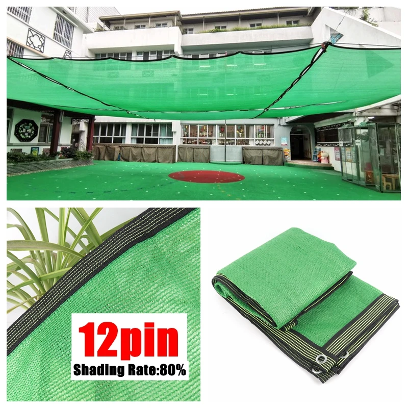 

Green 12 Pin HDPE Sun Shade Net Garden Gazebo Shading Sails Outdoor Camping Sunshdae Canopy Garages Pergolas Cover Fabric