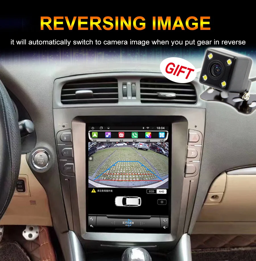 Автомобильный радиоприемник Tesla с экраном Android 14 для Lexus IS250 IS300 IS200 IS220 IS350 2005-2012 2 Din