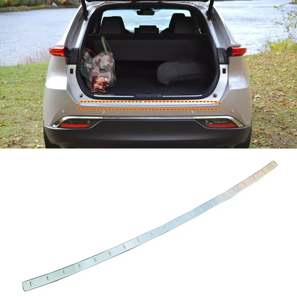 

Silver Outer Rear Bumper Protector Sill Trim For Toyota Harrier Venza 2021-2022