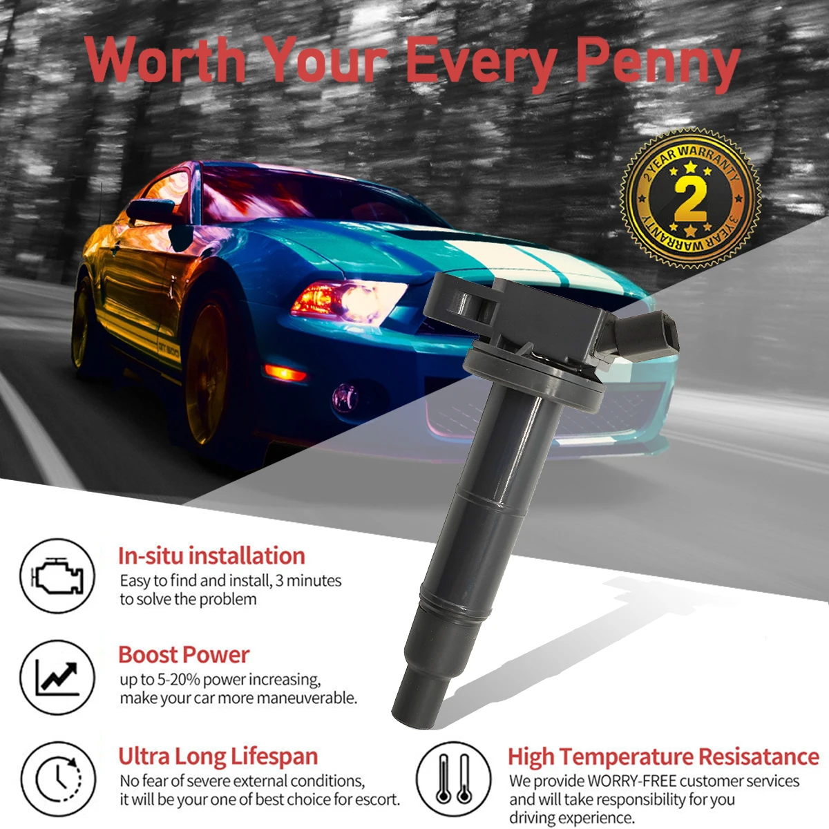 90919-02244 катушка зажигания и Свеча для TOYOTA LEXUS Camry Highlander RAV4 Scion 673-1307 90919-02266 90080-19023