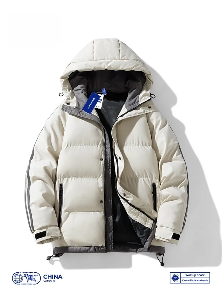 Wassup Shark Two Bars Пальто на хлопковой подкладке Мужская и женская зимняя куртка с