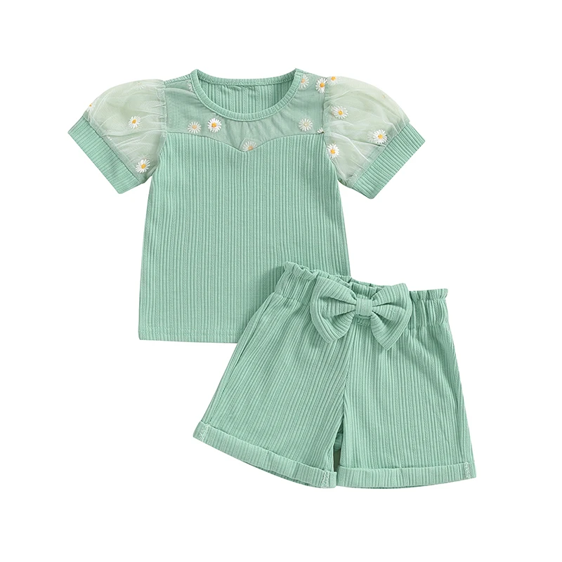 Летняя одежда для маленьких девочек Лоскутная Сетчатая футболка с коротким