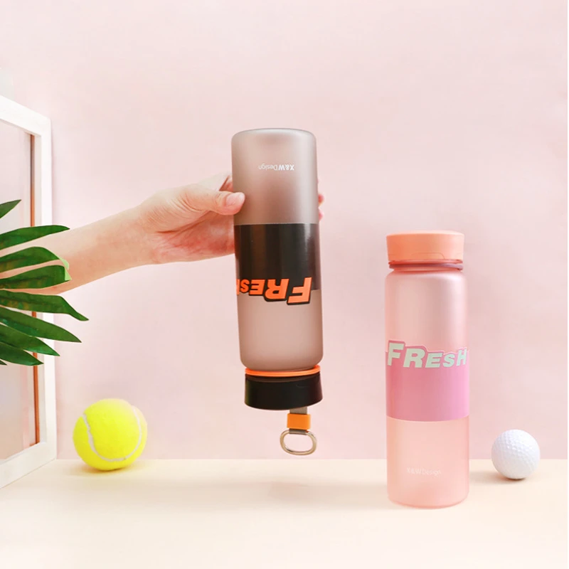 

550ml Plastic Sports Water Bottle Portable Frosted Creative Water Bottles Fitness Bike Cup Summer Cold Water Jug With Scale