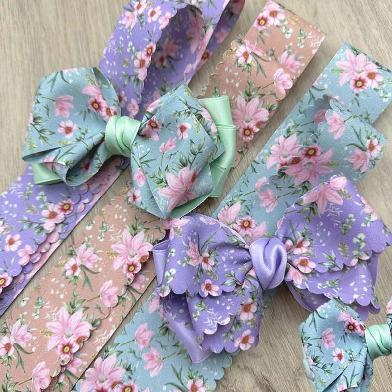 

38MM 18 Yards Flowers Printing Ribbons Wavy Edge Hair Bows DIY Crafts Handmade Accessories Sewing supplies Gift wrapping