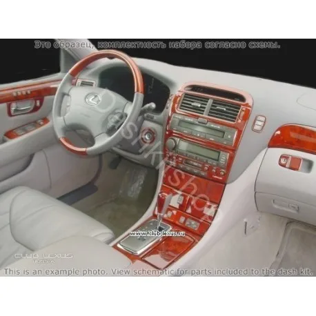 Накладки салона под дерево карбон алюминий для Lexus LS 2004-2006. Комплект L1079. - купить