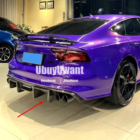 Для Audi A7 S-Line S7 RS7 задний бампер из настоящего углеродного волокна, диффузор, спойлер для губ, автомобильные аксессуары 2016 2017 2018