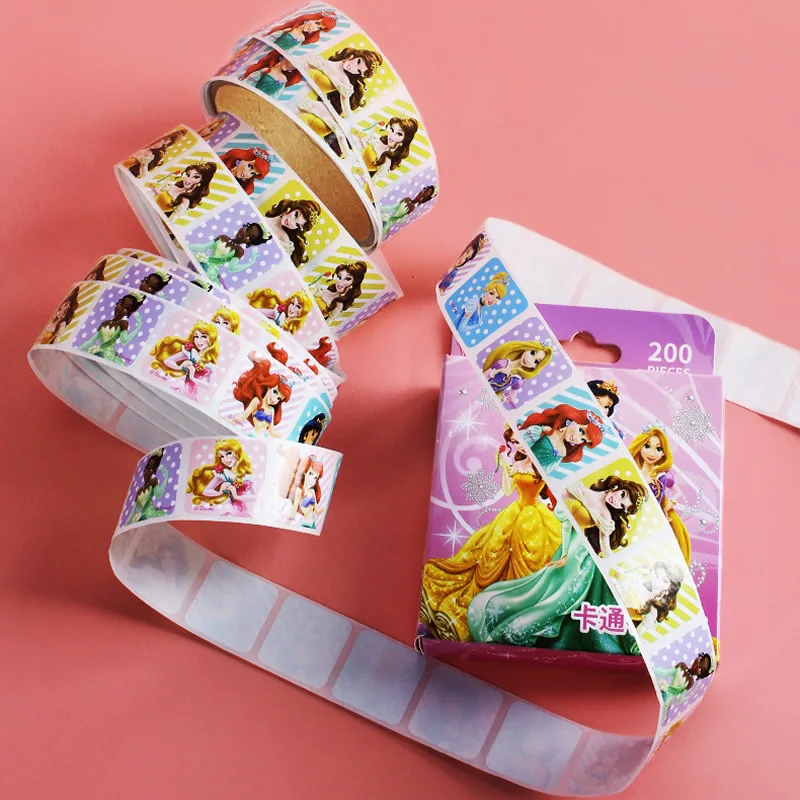 

200Pcs/Box Disney Stickers Removable Cartoon Frozen Mickey Sofia Princess Sticker Kids Girl Children Teacher Reward Toys Gift