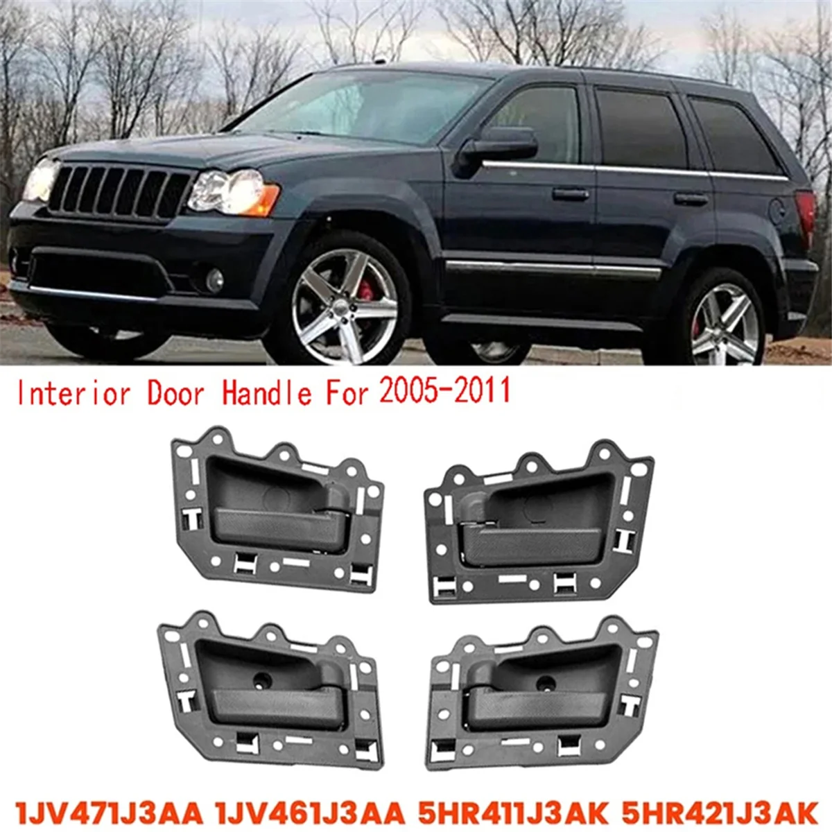 w środku klamki drzwi samochodu dla Jeep Grand Cherokee 2005-2011 tył lewy 5HR411J3AK