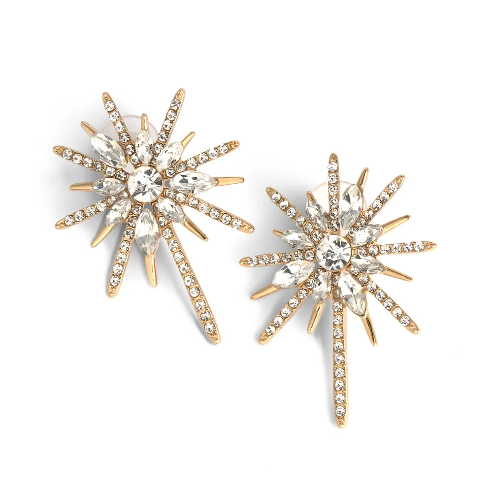 2024 новые модные белые серьги-гвоздики с кристаллами для женщин Роскошные