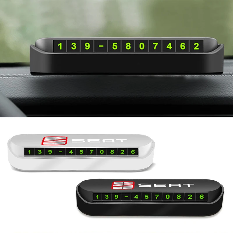 

Car Temporary Parking Card Car Park Stop Plate for Seat Leon Ibiza 5f 6l Altea Mk3 FR Toledo Cordoba Alhambra Arona Ateca Exeo