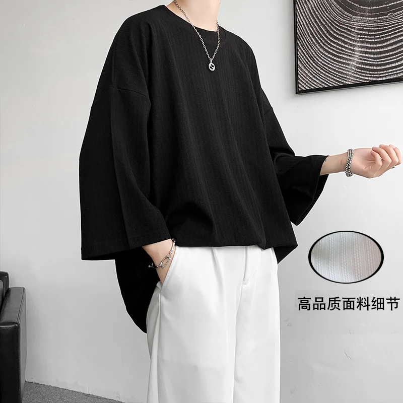 

Men Oversized Ice Silk T Shirts 2023 Summer Mens Half Sleeve Fashions Harajuku T-Shirt Male Solid Simple Daily Tees