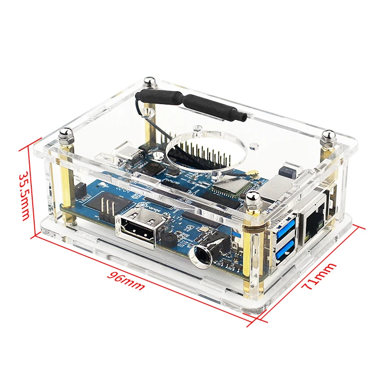 Оранжевый Pi 3 LTS 2 Гб ОЗУ 8 ГБ EMMC WIFI + BT5.0 AllWinner H6 SoC дополнительный акриловый чехол