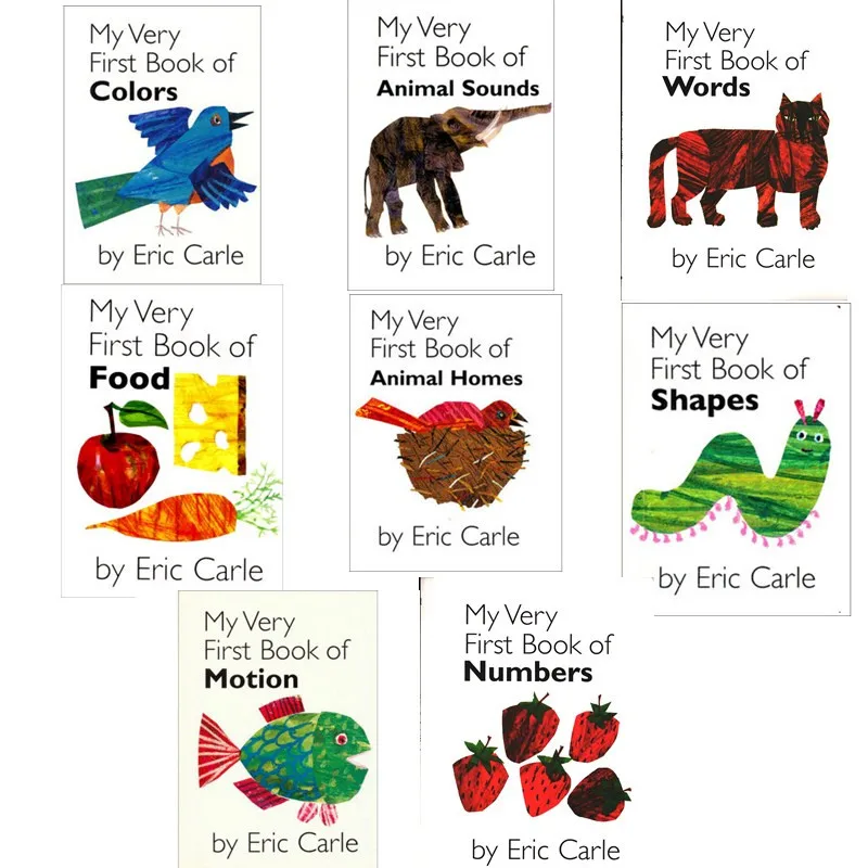 

8 Books Set My Very First Book By Eric Carle English Words Learning Picture Books for Baby Kids