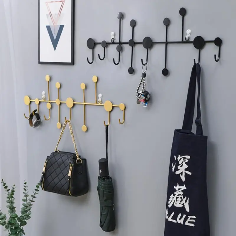 

Hat Racks Traceless Installation Wall Ornaments Milti-purpose Clothes Hanger Hooks Metal Punch-free Wall Hanging Coat Rack
