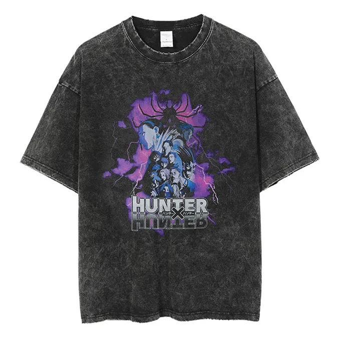 

Gothic Oversized T Shirt Hip Hop Streetwear Letter Anime Printed Vintage Washed T-shirts Harajuku Japanese Cotton Tops Tees
