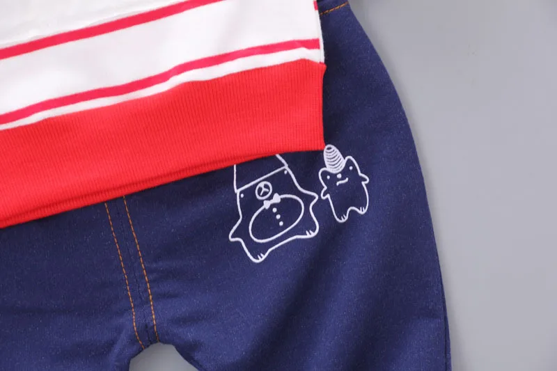 Autumn Baby Boys Clothes Kids Clothes 2pcs Toddler Baby Boy Outfit Stripe T-shirt Top Pants Sports Suit enlarge