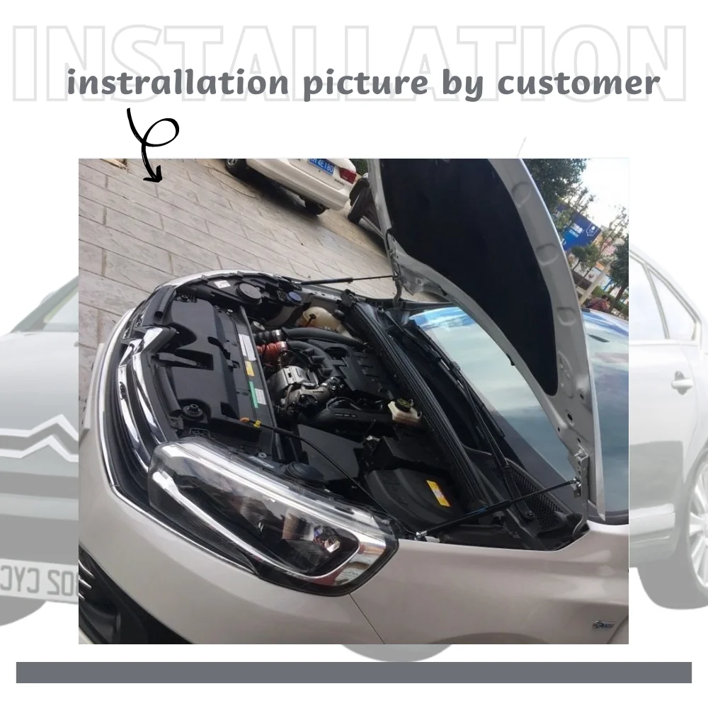 

１PC Auto Front Hood Bonnet Modify Gas Struts Shock Lift Support for 2004-2010 Citroen C4 coupe hatchback sedan Carbon Fiber