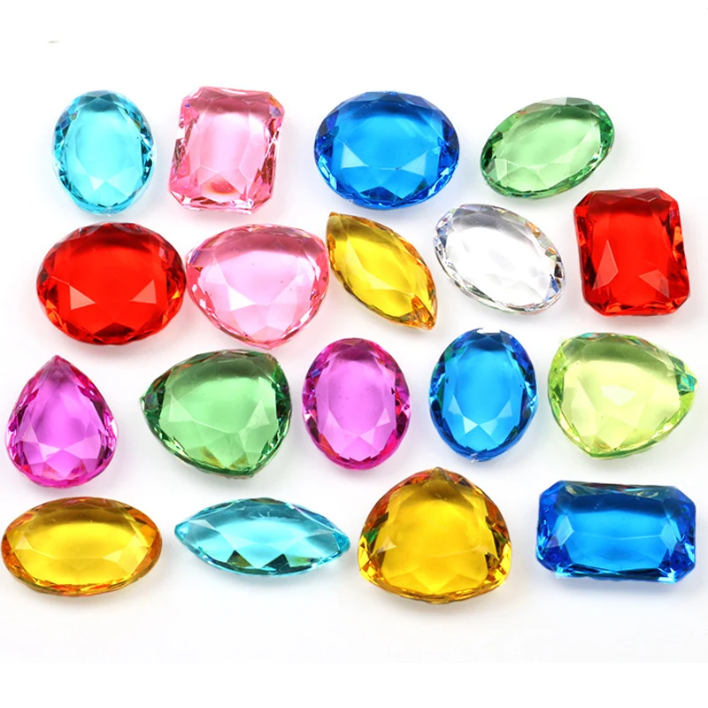 30PCS Boys Girls Multi-Colored Diamond Gems Toy Pirate Treasure Hunt Kids Toys Jewels Jewelry Speelgoed Meisjes Party Favors