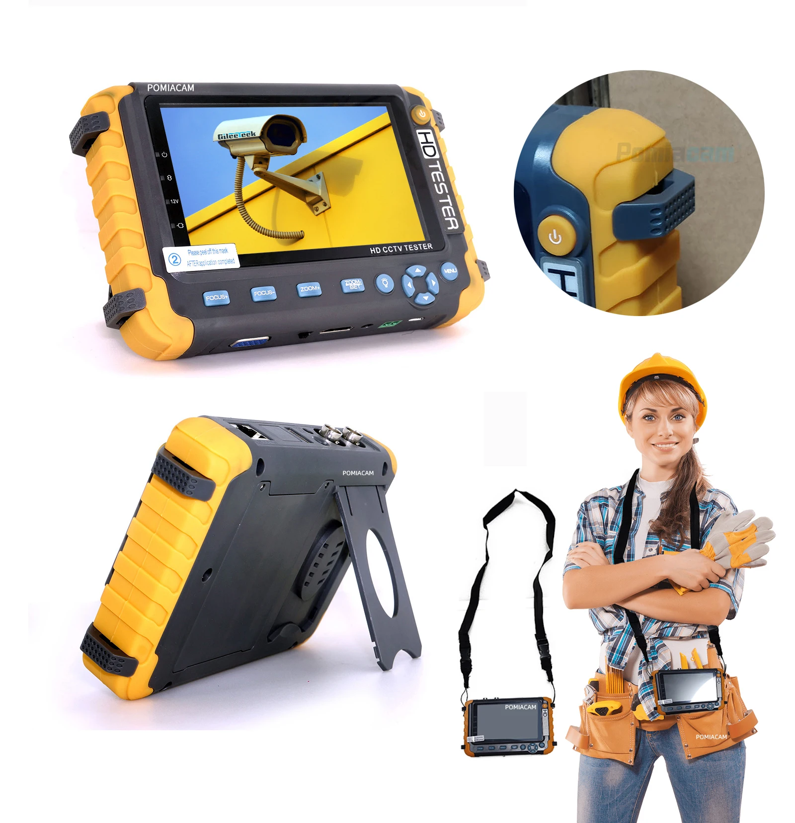 Продажа Монитор камеры Ahd, тестер видеонаблюдения, инструмент для тестирования камер 4 в 1 Ahd Cvi Tvi Cvbs, управление PTZ, входной монитор HDMI. Выход постоянн...