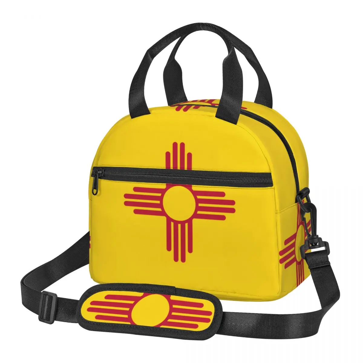

Insulated lunch bag For Women Kids Flag Of New Mexico Cooler Bag Thermal bag Portable Lunch Box Ice Pack