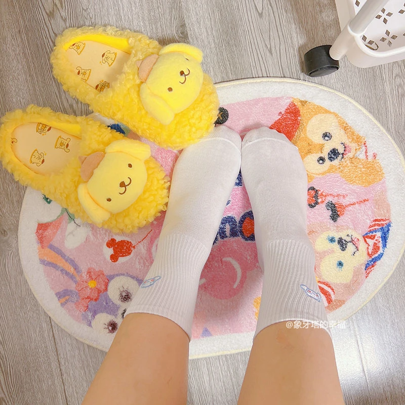 Sanrio пушистые домашние туфли симпатичные Тапочки с капюшоном Kuromi My Melody домашняя