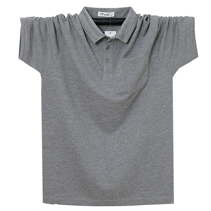

men's summer polo shirt Cotton Business Men's Pocket Solid Polo Shirt Casual Breathable Men's Short Sleeve Outdoor Polo Sh