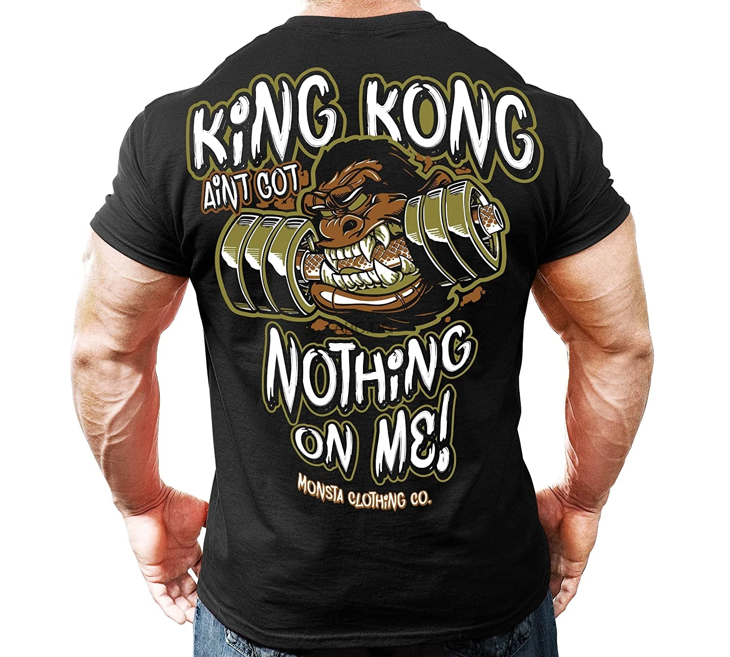 

Monsta Clothing Co. Men'S Bodybuilding Workout (King Kong) Fitness Gym T-Shirt