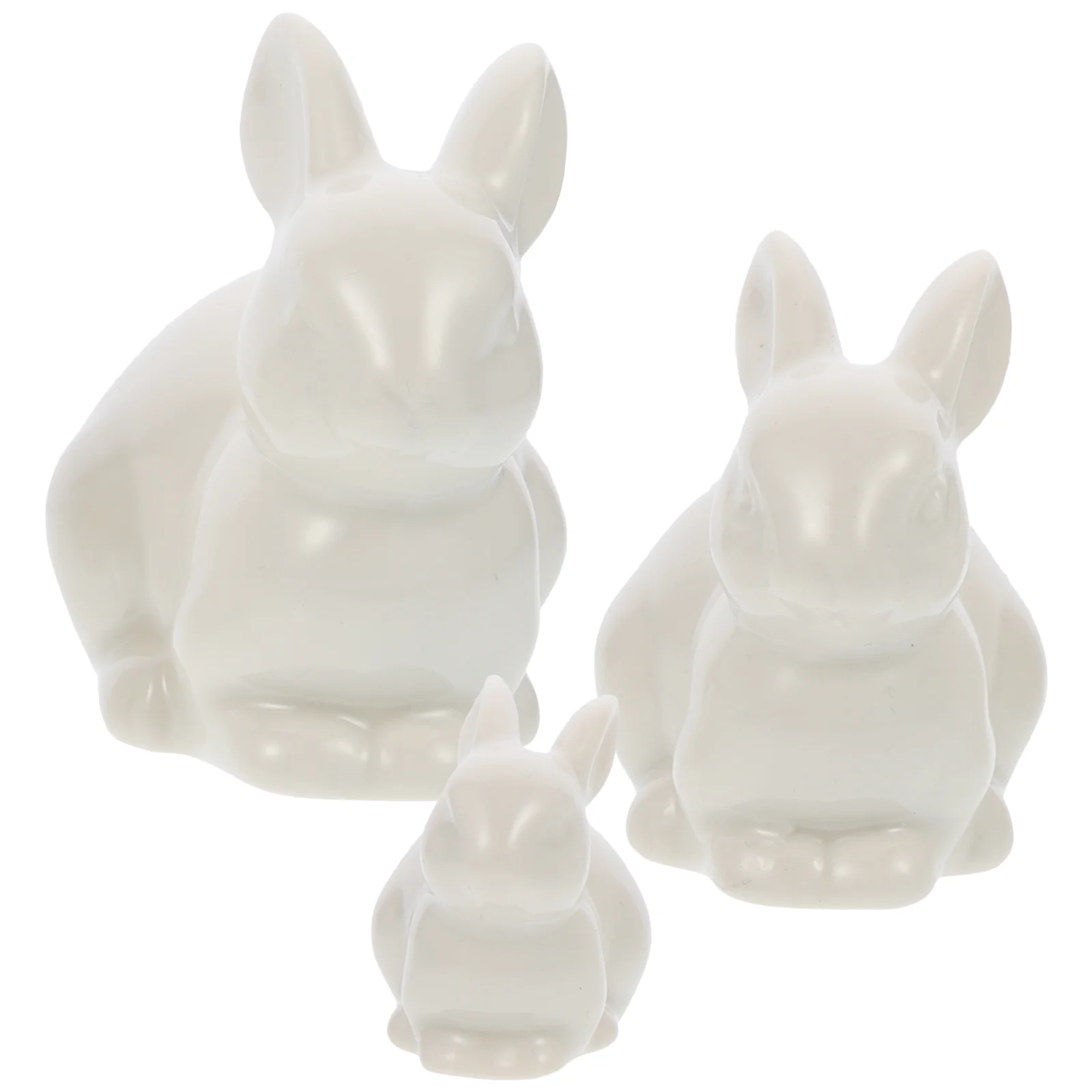 

Bunny Rabbit Figurine Ceramic Easter Figurines Animal Miniature Ornament Decor Ceramics Statue Mini White Toy Decoration Year