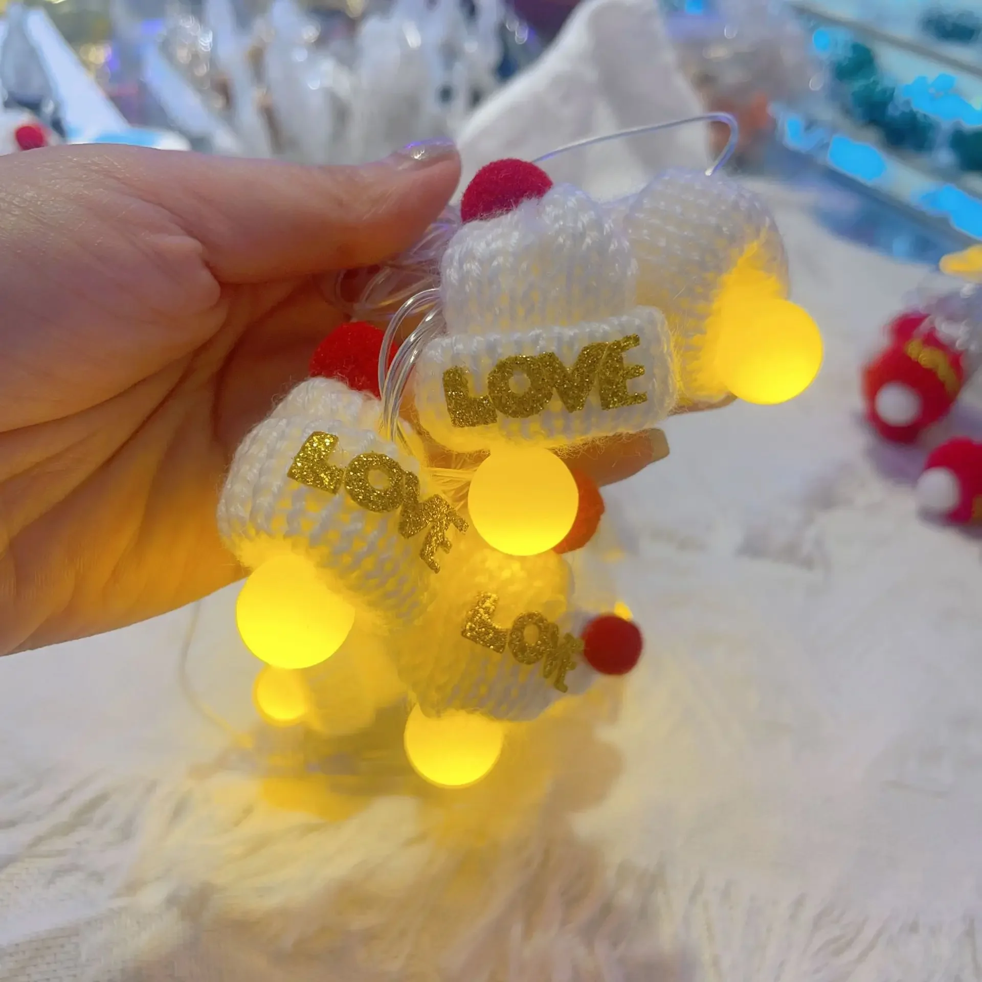 Семейная шапочка Рождественская атмосфера украшения елки красочные огни