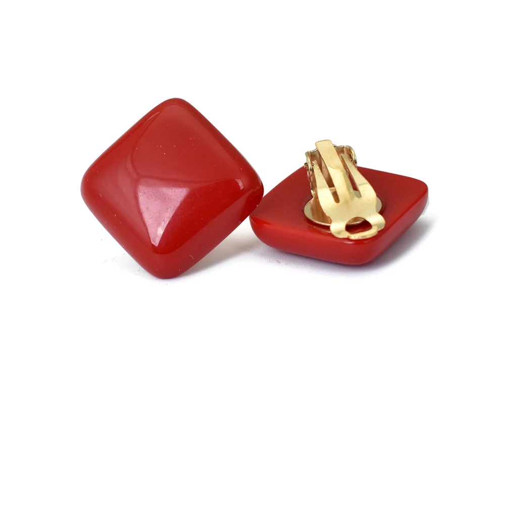 Женские квадратные серьги-клипсы Chadestinty красные желтые синие геометрические