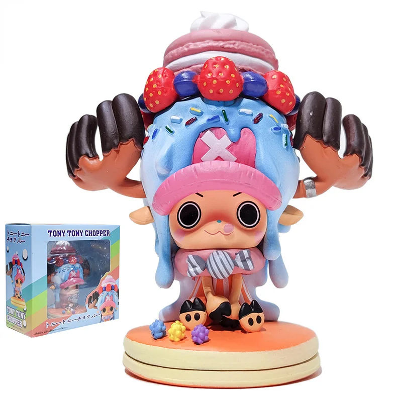 

11cm Japanese Anime One Piece Action Figure Toys Tony Tony Chopper 15th Anniversary Candy Dessert Handmade Ornaments Model