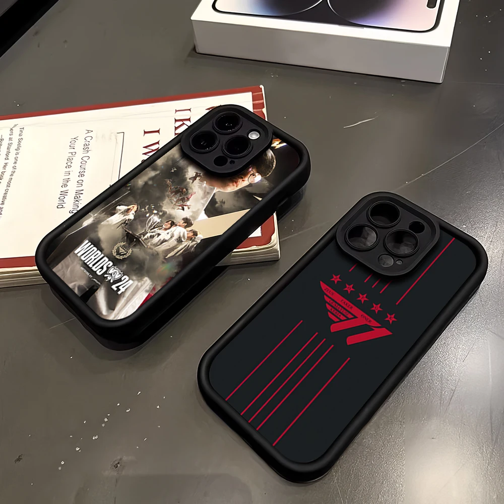 Game Telecom S-SKT T-T1 For iPhone 16 15 14 13 12 11 Pro Max Plus Lens Protective Shockproof Silicone Soft Back Cover