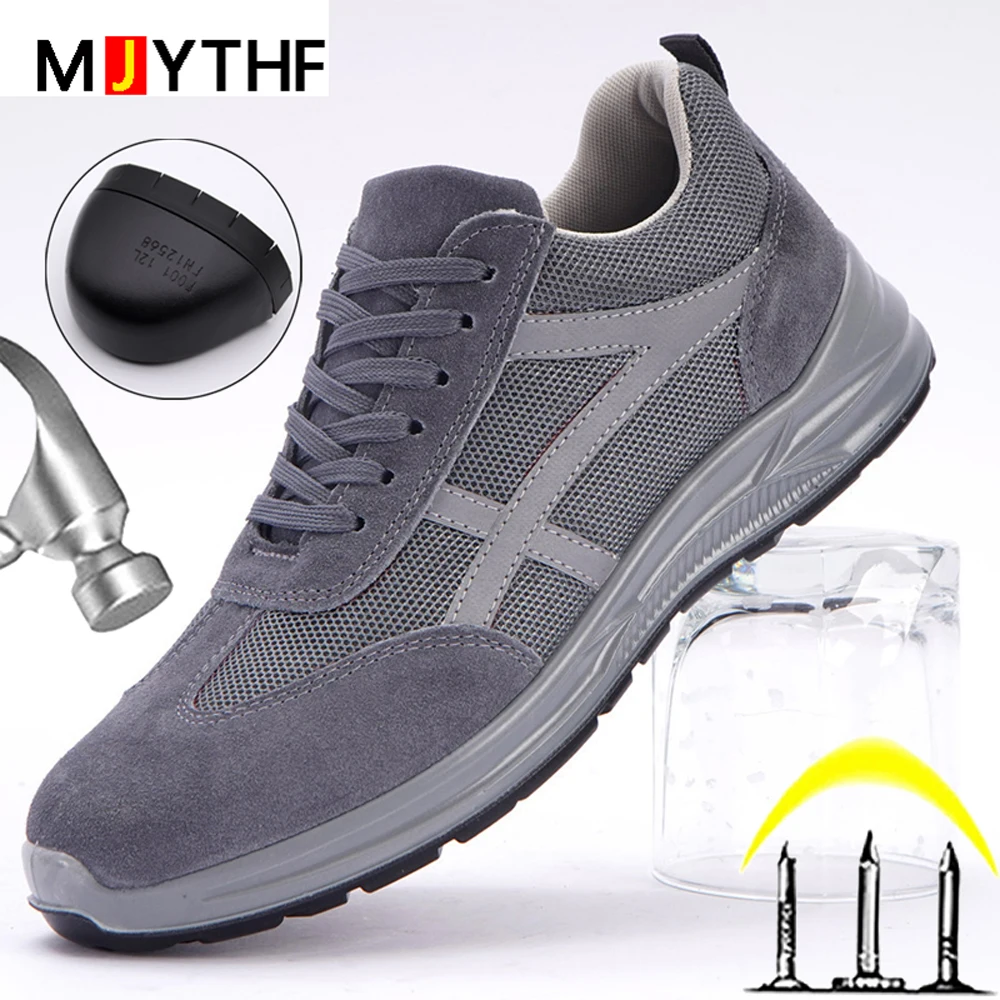 

2022 new Indestructible Shoes Breathable Safety Shoes men Anti-puncture work Sneakers Anti-smash Steel Toe shoes lightweight