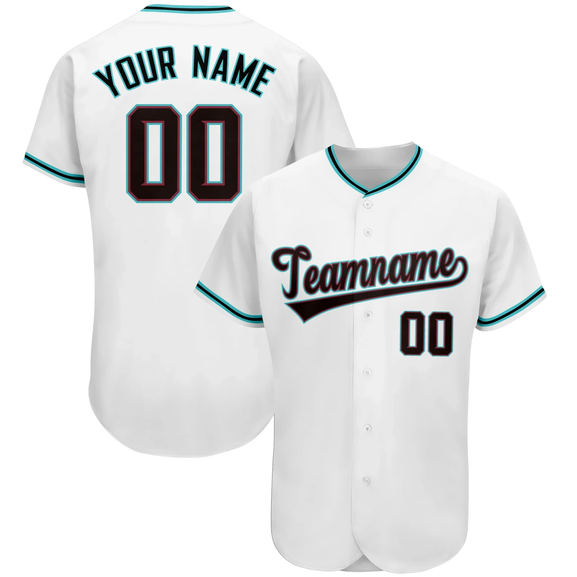 Фото Custom Baseball Jersey Team Name/Number Print Mesh Washable Breathable Soft Full Button Sportswear for Men/Lady/Kids Big size №5