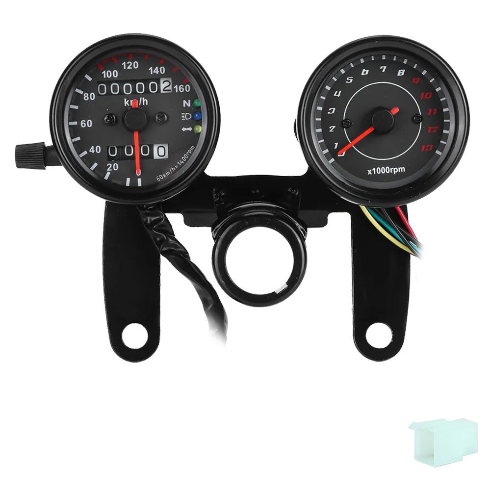 

12V 0-160 Km/h 13000 Rpm LED Backlight Speedometer Odometer Tachometer Motorcycle Universal Gauge Refitting