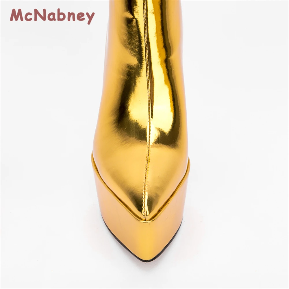 2023 New Women's Thick Soled Short Boots Fashion Sexy High Heel Pointed Platform Women's Boots Night Club Party Stiletto Pumps